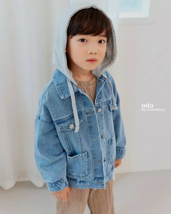 Oda - Korean Children Fashion - #kidsstore - Hoody Denim JAcket - 4
