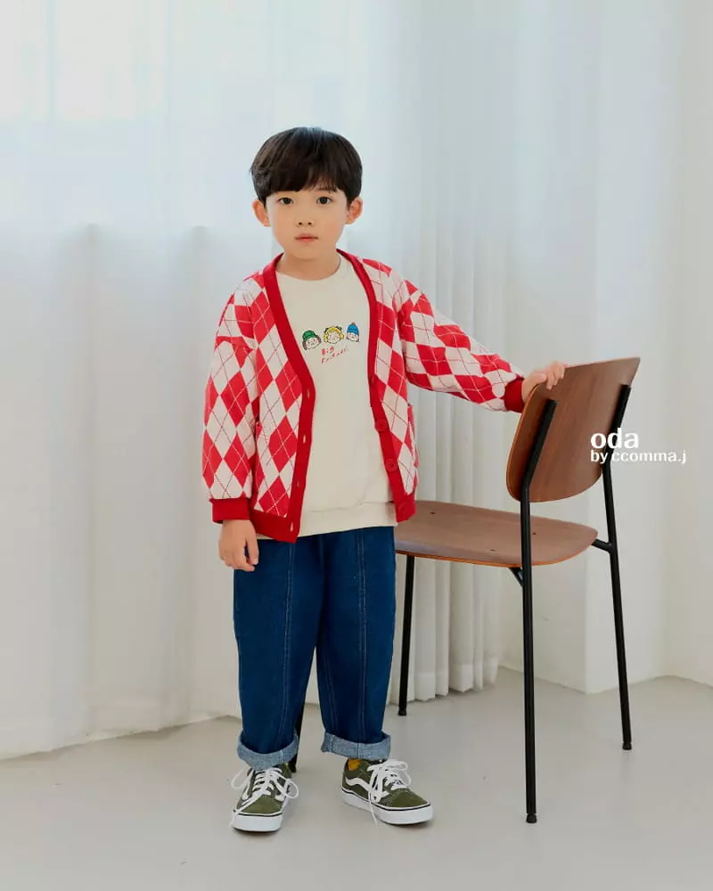 Oda - Korean Children Fashion - #prettylittlegirls - Argyle Check Cardigan