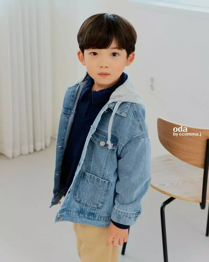 Oda - Korean Children Fashion - #prettylittlegirls - Hoody Denim JAcket - 9