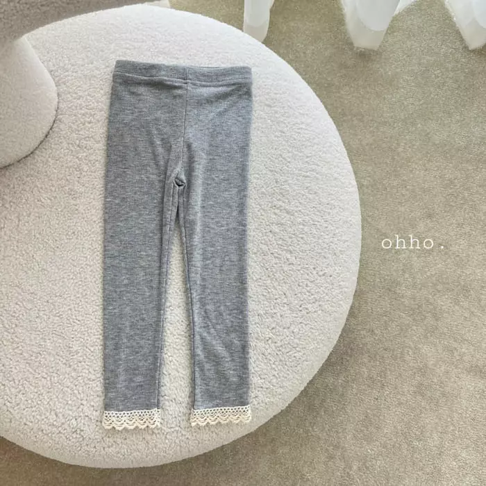 Ohho - Korean Children Fashion - #childrensboutique - Lace Slit Leggngs