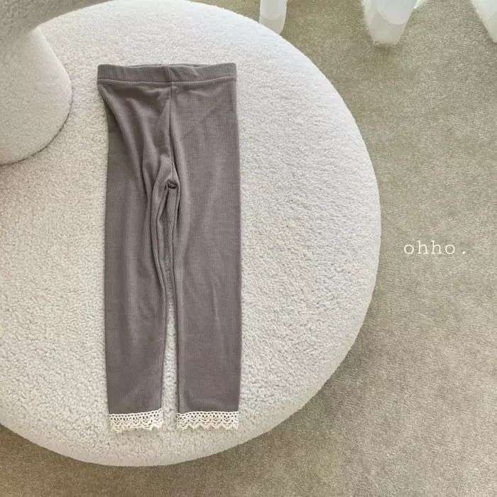 Ohho - Korean Children Fashion - #designkidswear - Lace Slit Leggngs - 2