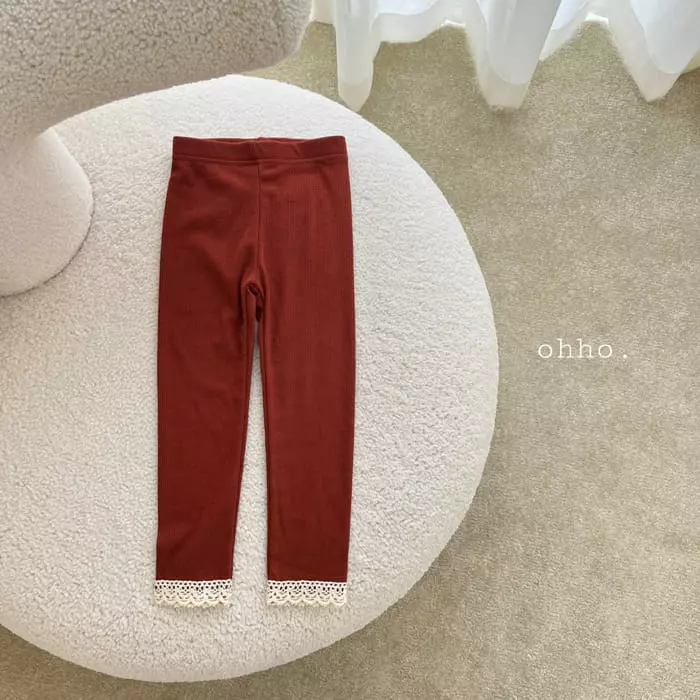 Ohho - Korean Children Fashion - #discoveringself - Lace Slit Leggngs - 4
