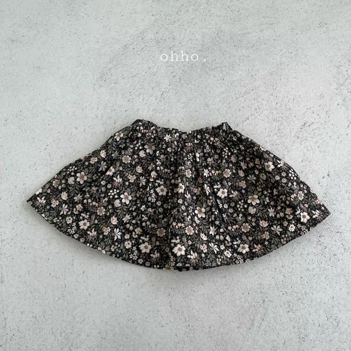 Ohho - Korean Children Fashion - #fashionkids - Florall Skirt Pants - 5