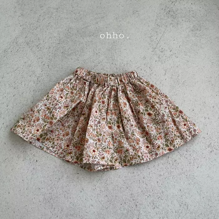 Ohho - Korean Children Fashion - #kidsshorts - Florall Skirt Pants - 6