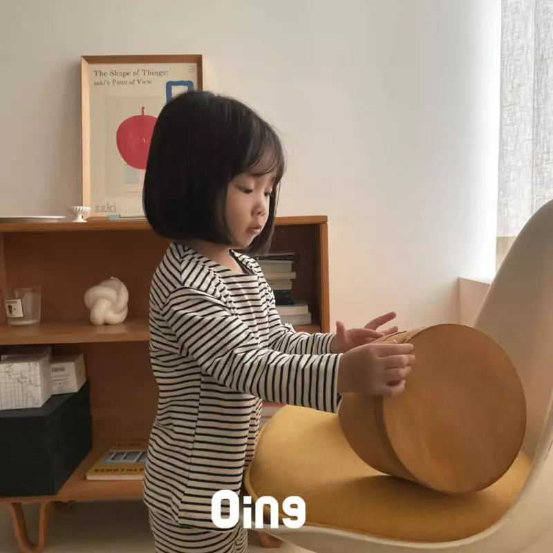 Oing - Korean Children Fashion - #designkidswear - Stripes Top Bottom Set - 4