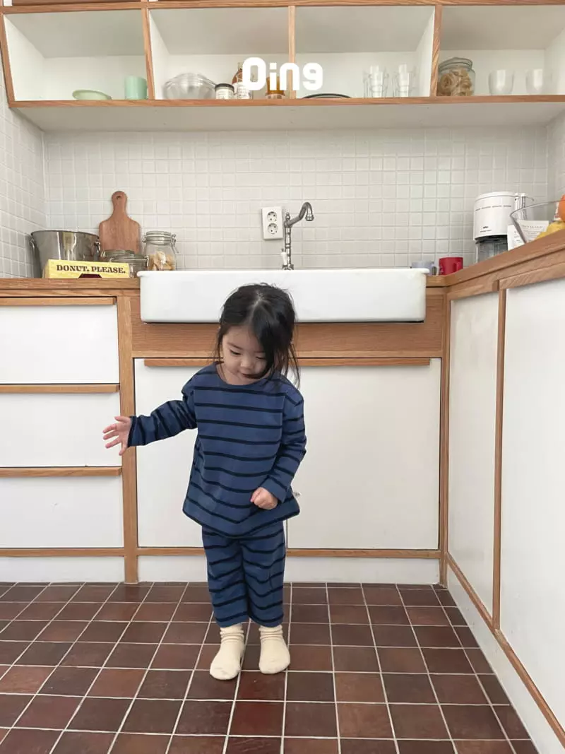 Oing - Korean Children Fashion - #kidsstore - Stripes Top Bottom Set - 7