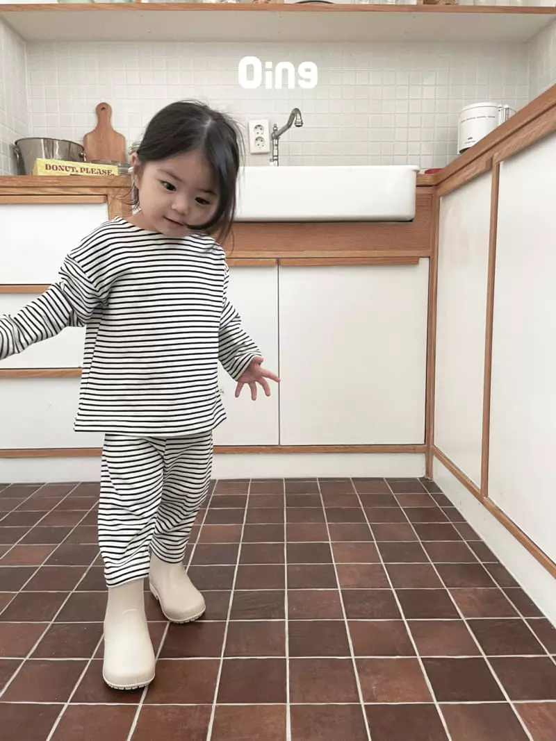 Oing - Korean Children Fashion - #magicofchildhood - Stripes Top Bottom Set - 11