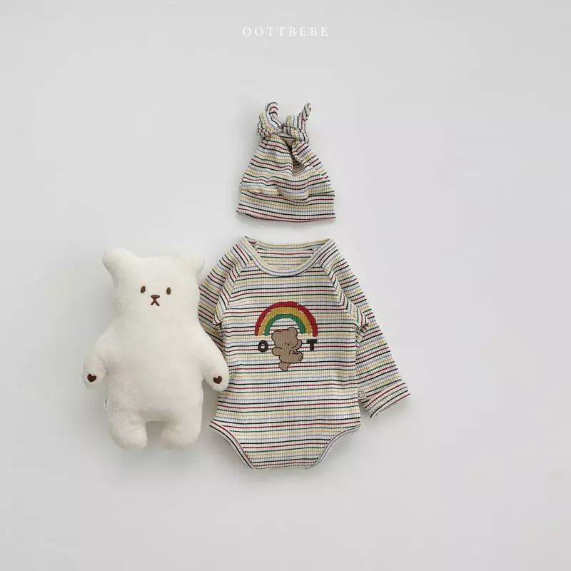 Oott Bebe - Korean Baby Fashion - #babyboutique - Rainbow Bodysuit Set - 2