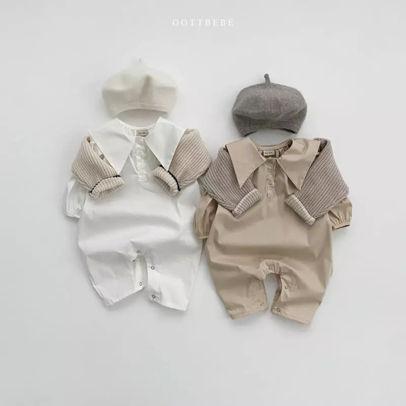 Oott Bebe - Korean Baby Fashion - #babyboutique - Hug Bear Collar Bodysuit - 5