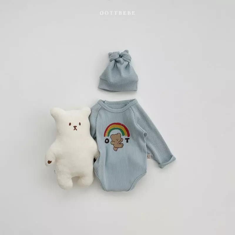 Oott Bebe - Korean Baby Fashion - #babyboutiqueclothing - Rainbow Bodysuit Set - 3