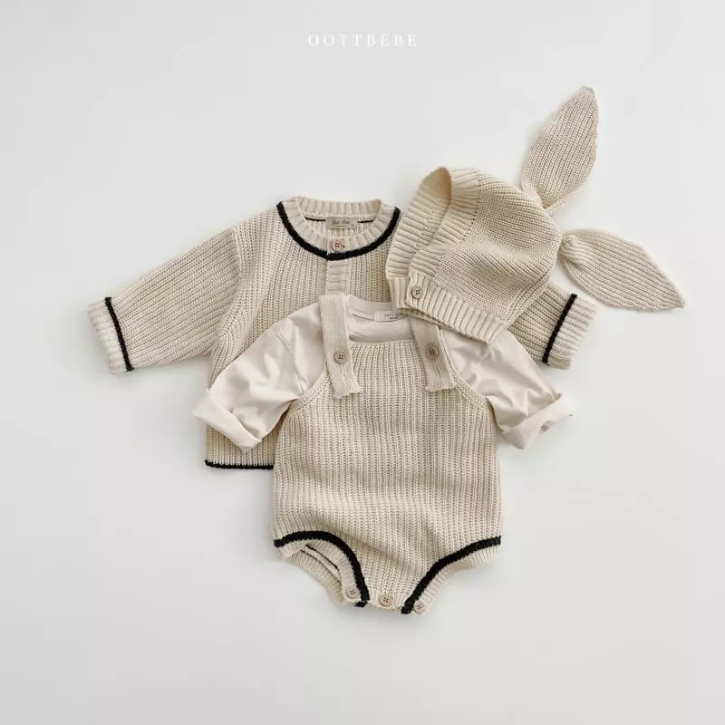 Oott Bebe - Korean Baby Fashion - #babyclothing - Hazzi Dungarees Bodysuit - 4