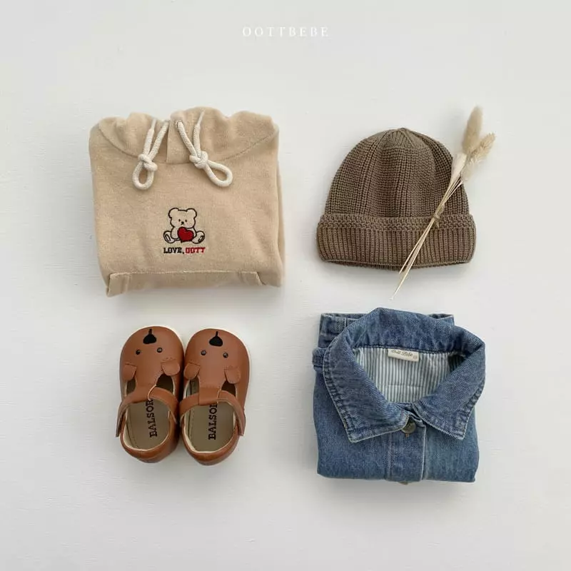 Oott Bebe - Korean Baby Fashion - #babyfever - Terry Love Hoody Bodysuit - 10