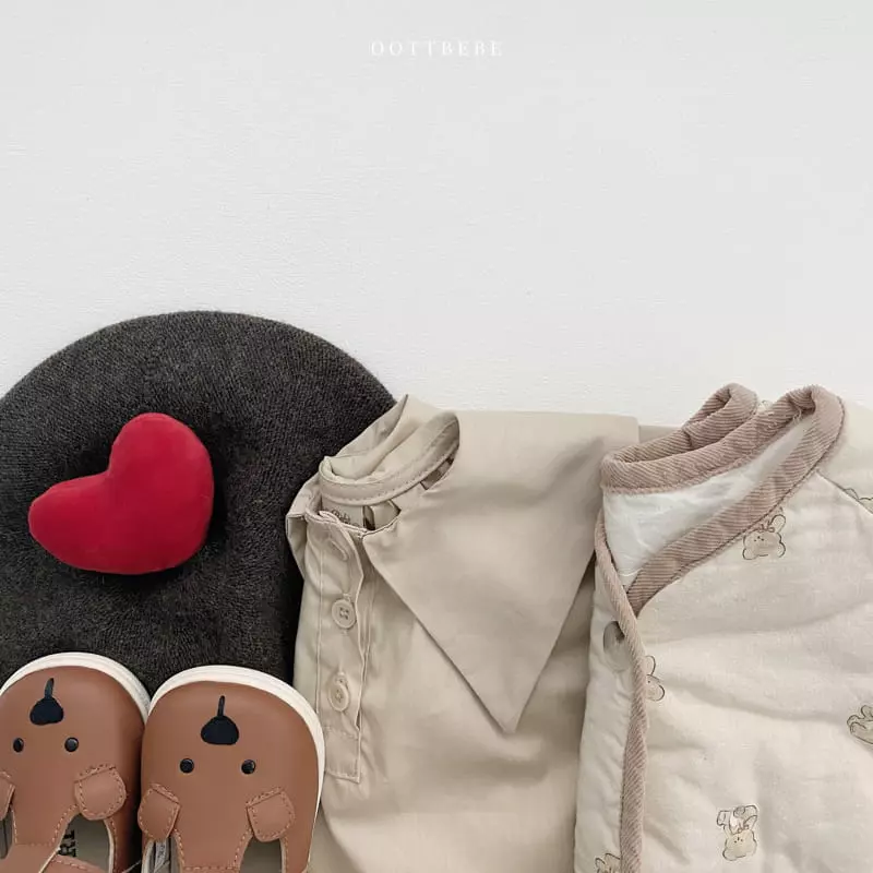 Oott Bebe - Korean Baby Fashion - #babyoninstagram - Hug Bear Collar Bodysuit - 12