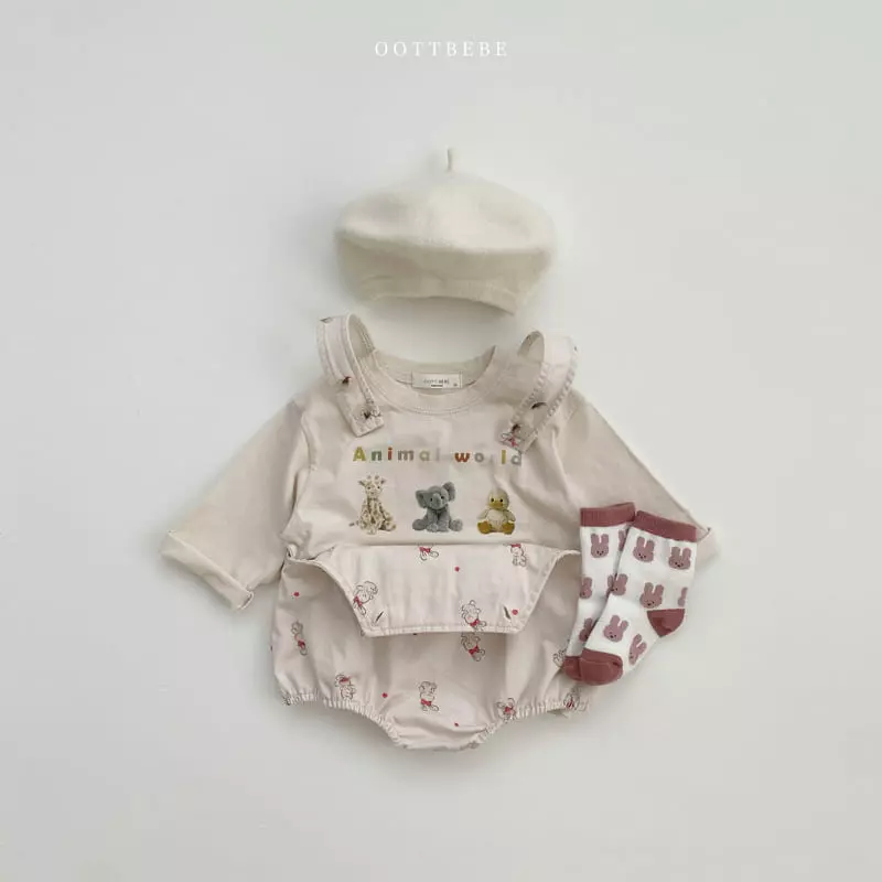 Oott Bebe - Korean Baby Fashion - #babyoninstagram - Candy Dungarees Bodysuit - 3