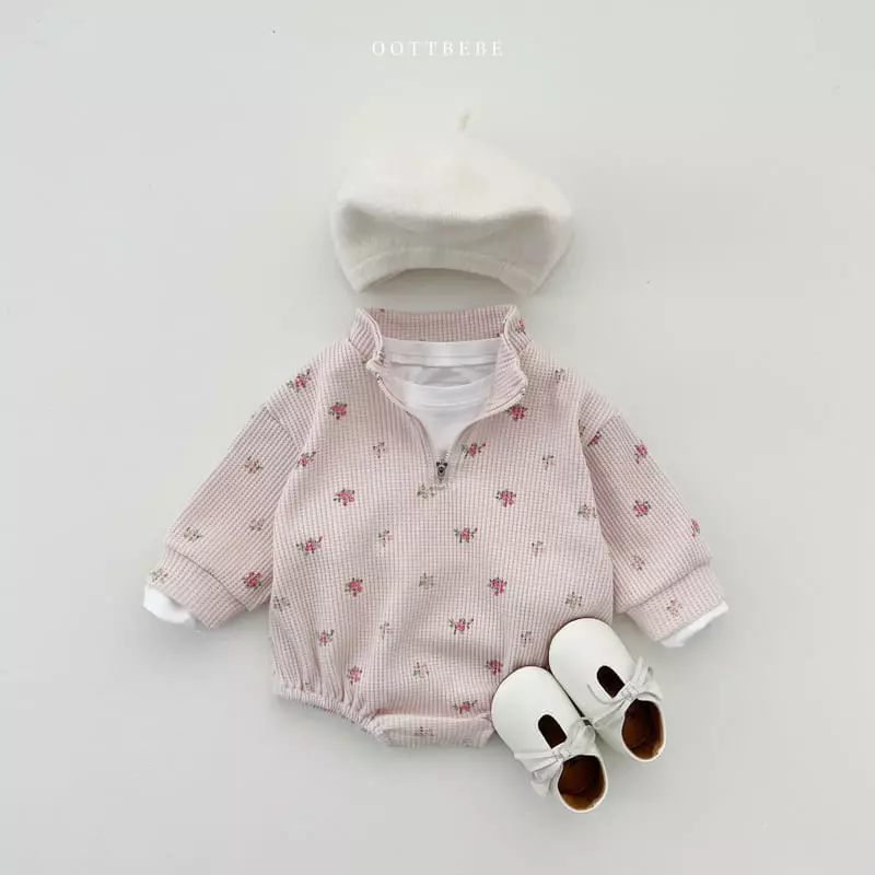 Oott Bebe - Korean Baby Fashion - #babyoutfit - Flower Garden Anorak Bodysuit - 2