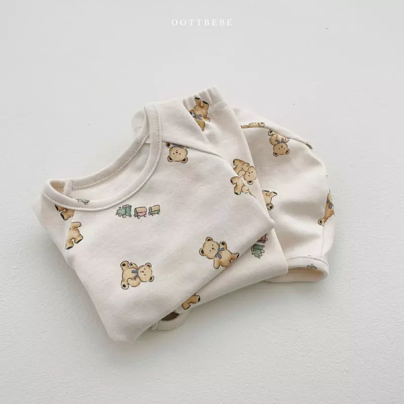 Oott Bebe - Korean Baby Fashion - #babyoutfit - Toy Land Bonnet Bodysuit Leggings Set - 9