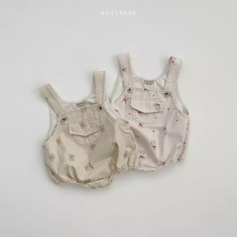 Oott Bebe - Korean Baby Fashion - #babyoutfit - Candy Dungarees Bodysuit - 5