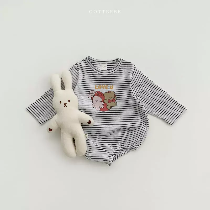 Oott Bebe - Korean Baby Fashion - #babywear - Love  Piping Bodysuit - 6