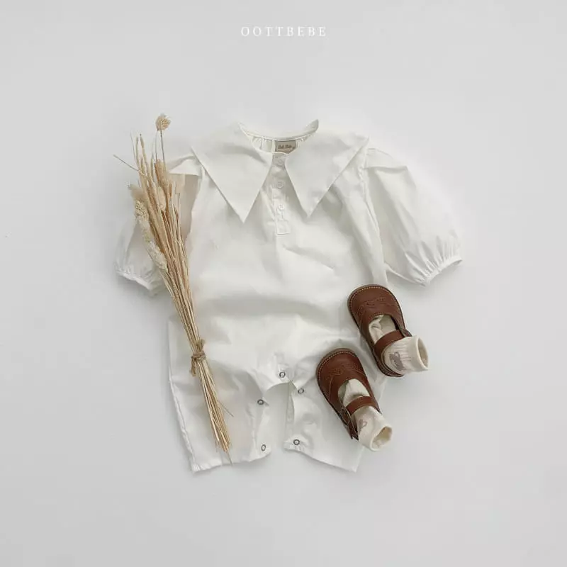 Oott Bebe - Korean Baby Fashion - #babywear - Hug Bear Collar Bodysuit