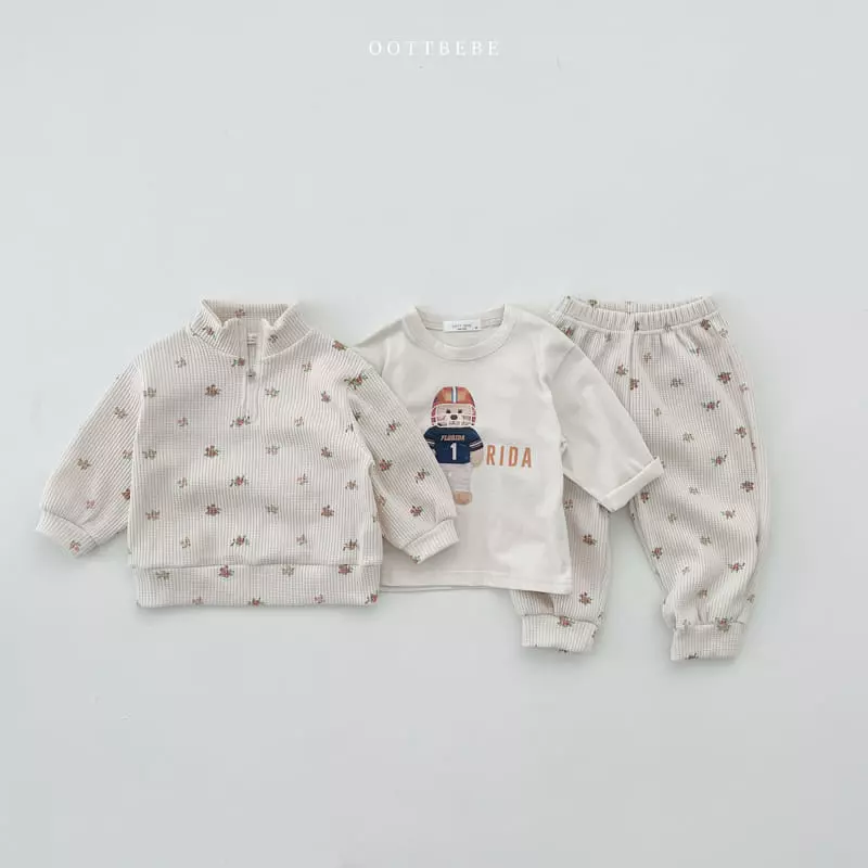 Oott Bebe - Korean Baby Fashion - #babywear - Flower Garden Anorak Top Bottom Set - 4