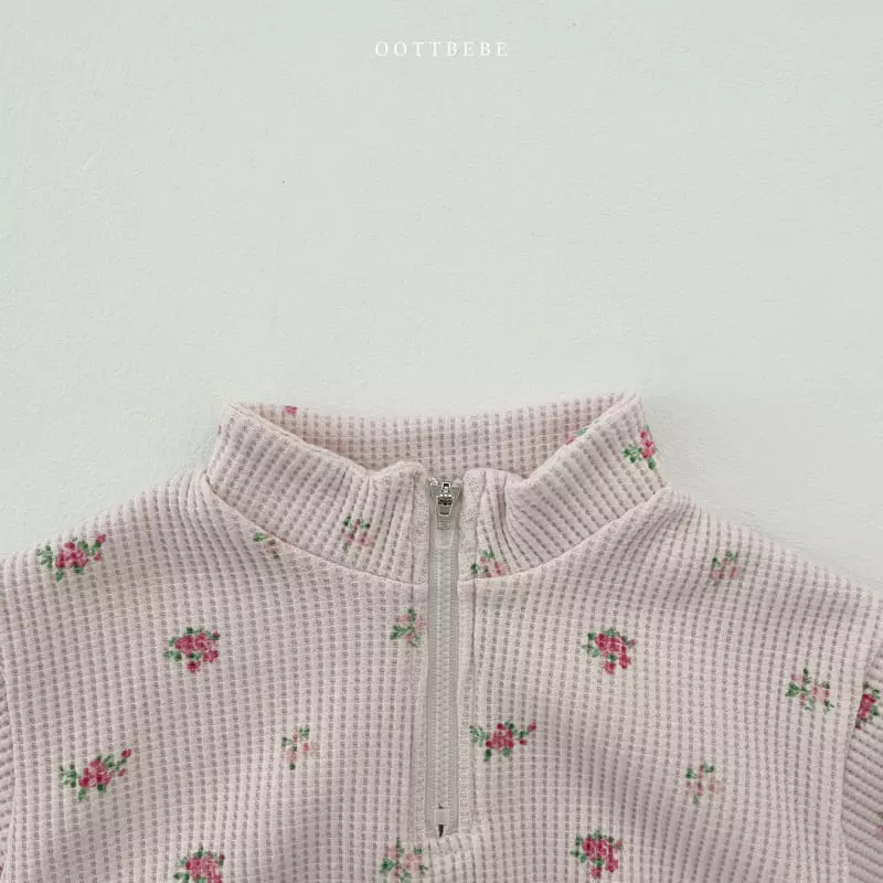 Oott Bebe - Korean Baby Fashion - #onlinebabyshop - Flower Garden Anorak Bodysuit - 6