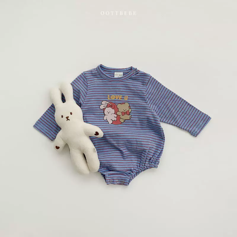 Oott Bebe - Korean Baby Fashion - #onlinebabyshop - Love  Piping Bodysuit - 8