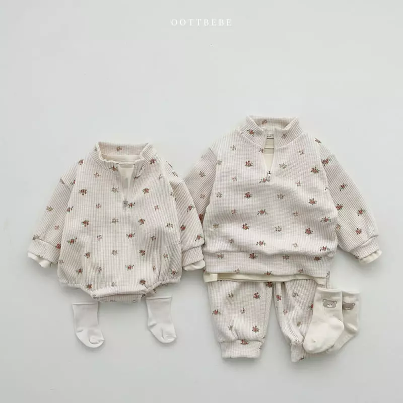 Oott Bebe - Korean Baby Fashion - #smilingbaby - Flower Garden Anorak Bodysuit - 7