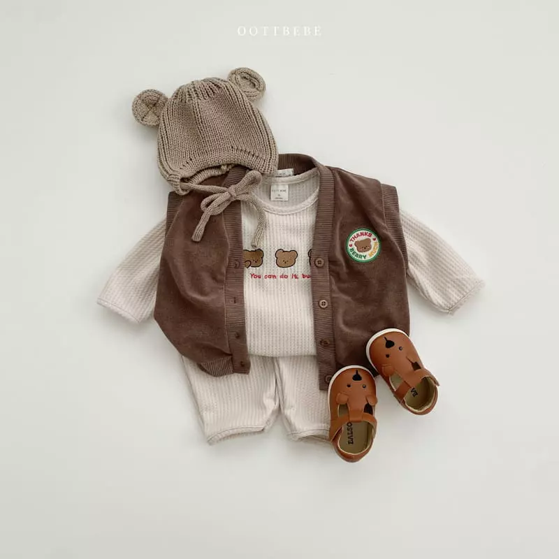 Oott Bebe - Korean Children Fashion - #Kfashion4kids - Any Waffle Top Bottom Set - 9