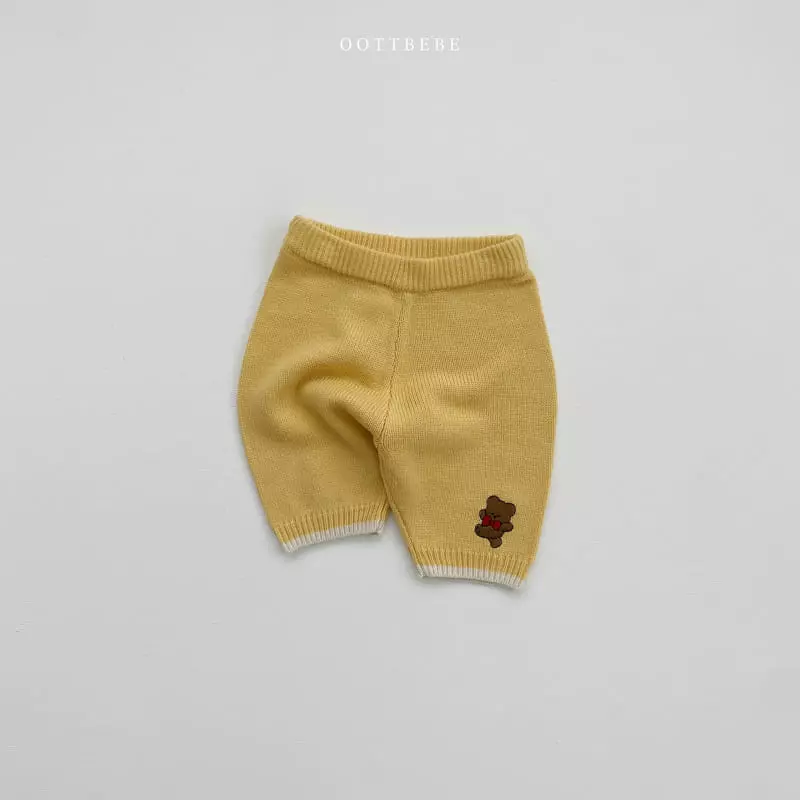Oott Bebe - Korean Children Fashion - #Kfashion4kids - Robbon Bear Knit Pants