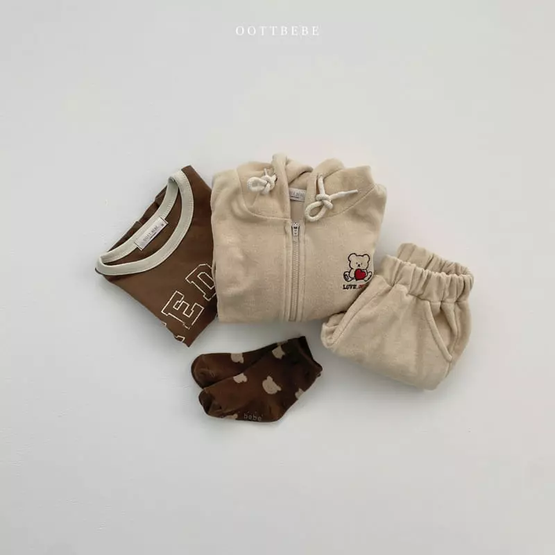 Oott Bebe - Korean Children Fashion - #childofig - Terry Lover Hoddy Zip-up - 6