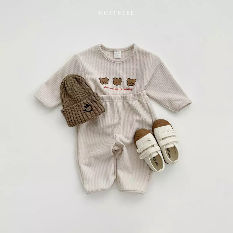 Oott Bebe - Korean Children Fashion - #childofig - Any Waffle Top Bottom Set