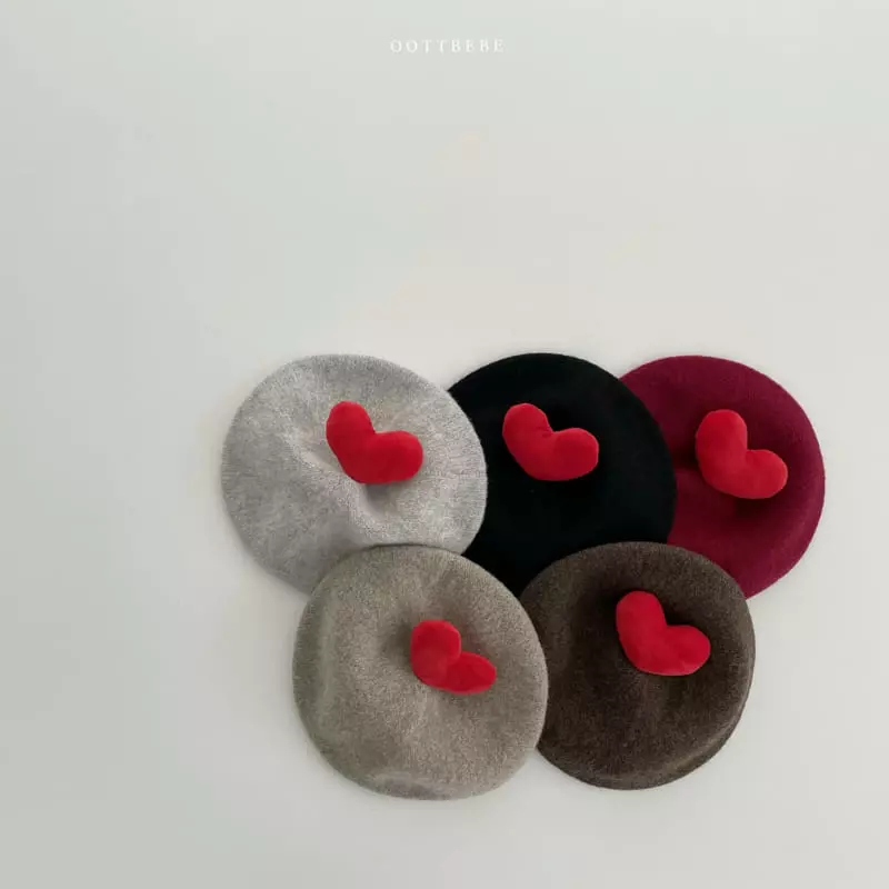 Oott Bebe - Korean Children Fashion - #childofig - Heart Beret Hat Warm - 10