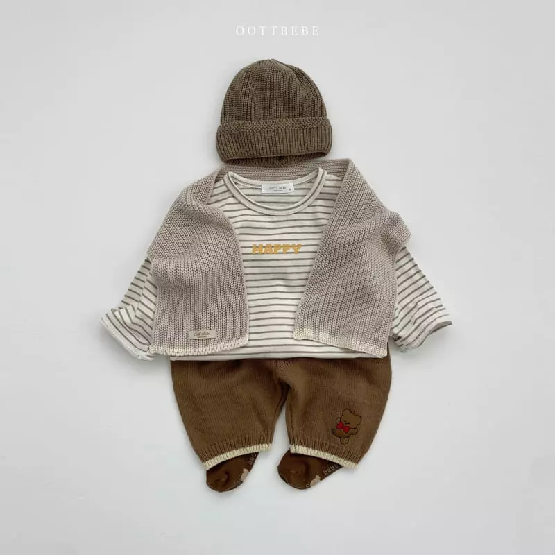 Oott Bebe - Korean Children Fashion - #childofig - Robbon Bear Knit Pants - 6