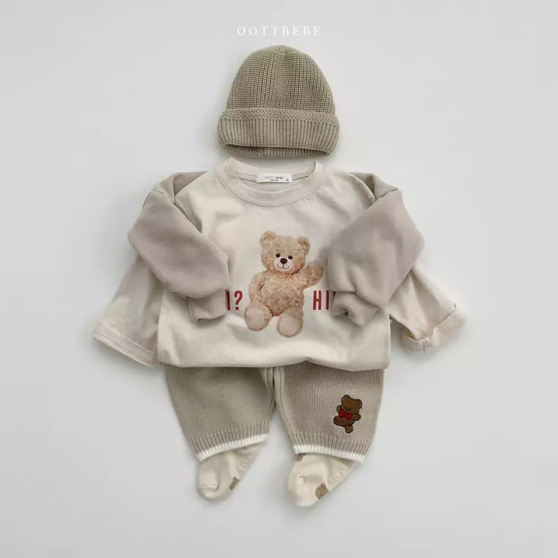 Oott Bebe - Korean Children Fashion - #childofig - Robbon Bear Knit Pants - 7