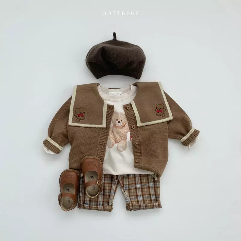 Oott Bebe - Korean Children Fashion - #childofig - Ribbon Bear Knit Cardigan - 6