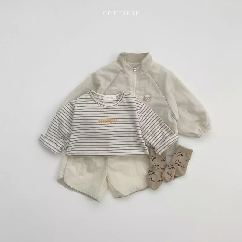 Oott Bebe - Korean Children Fashion - #childrensboutique - Hi Of Zip-up Set