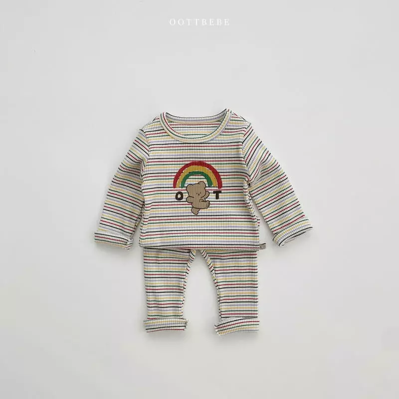 Oott Bebe - Korean Children Fashion - #childrensboutique - Rainbow Easywear Set - 2