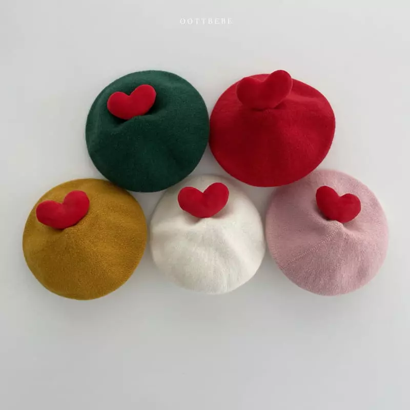 Oott Bebe - Korean Children Fashion - #childrensboutique - Heart Beret Hat Color - 12
