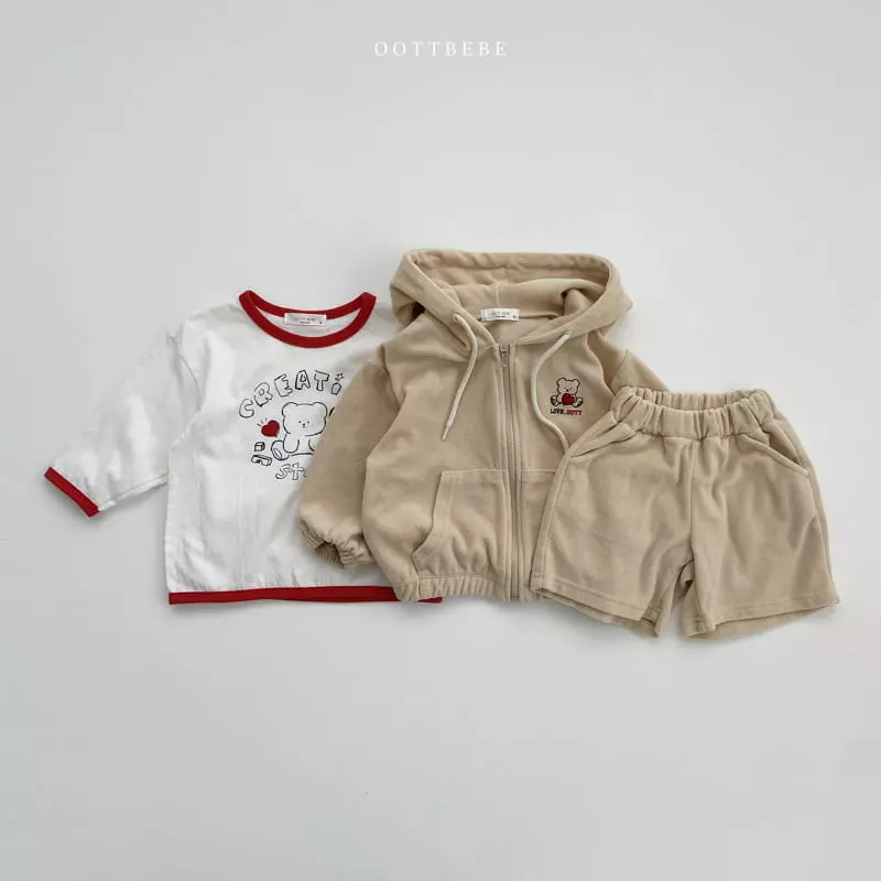 Oott Bebe - Korean Children Fashion - #designkidswear - Terry Lover Hoddy Zip-up - 8