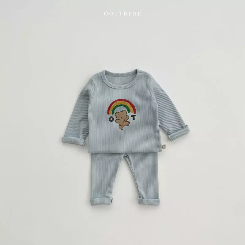 Oott Bebe - Korean Children Fashion - #designkidswear - Rainbow Easywear Set - 3