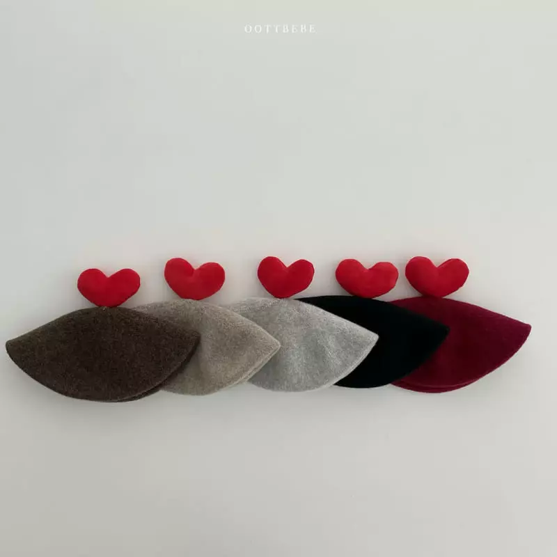 Oott Bebe - Korean Children Fashion - #designkidswear - Heart Beret Hat Warm - 12