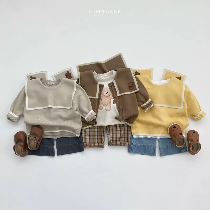 Oott Bebe - Korean Children Fashion - #designkidswear - Ribbon Bear Knit Cardigan - 8