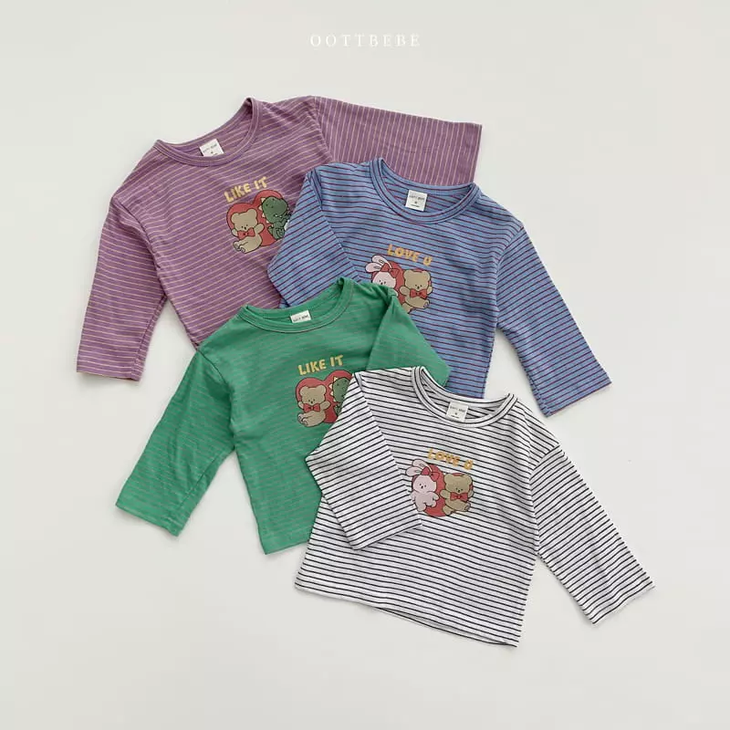 Oott Bebe - Korean Children Fashion - #discoveringself - Love Piping Tee - 12