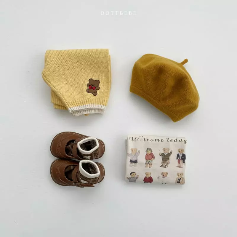 Oott Bebe - Korean Children Fashion - #discoveringself - Robbon Bear Knit Pants - 10