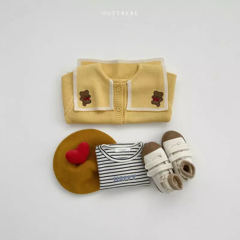 Oott Bebe - Korean Children Fashion - #discoveringself - Ribbon Bear Knit Cardigan - 9