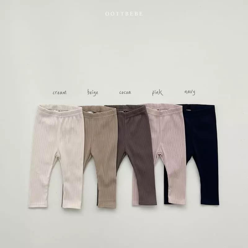 Oott Bebe - Korean Children Fashion - #fashionkids - Oott Rib Leggings - 7