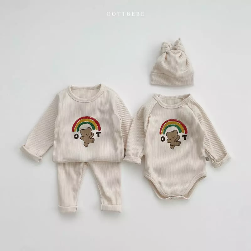 Oott Bebe - Korean Children Fashion - #fashionkids - Rainbow Easywear Set - 5
