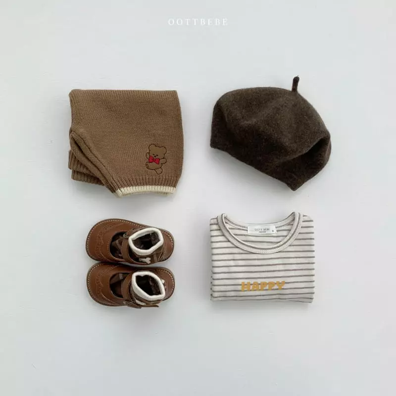 Oott Bebe - Korean Children Fashion - #fashionkids - Robbon Bear Knit Pants - 11