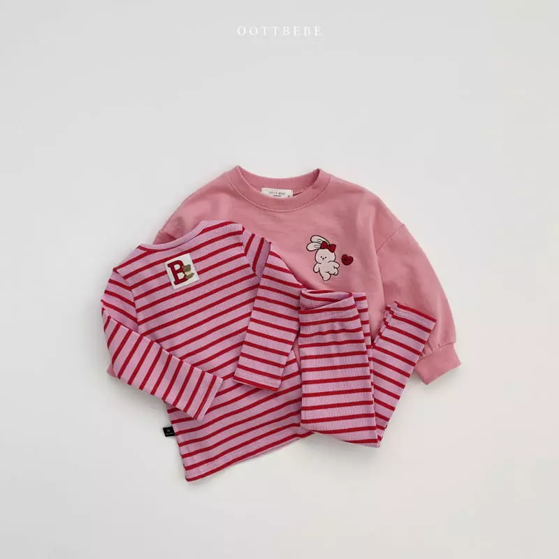 Oott Bebe - Korean Children Fashion - #kidsshorts - Shabet Rib Easywear Set - 5