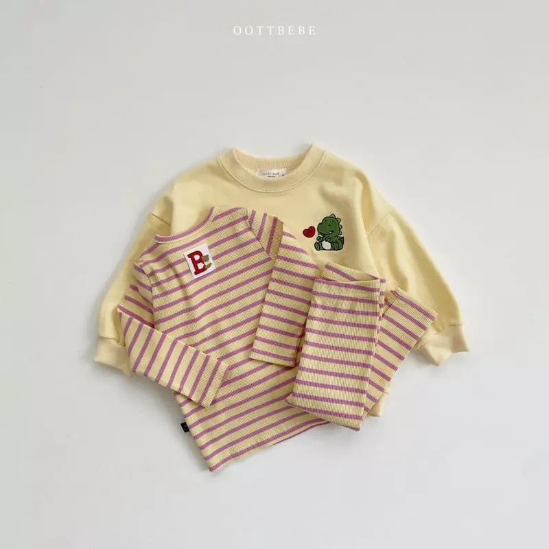 Oott Bebe - Korean Children Fashion - #kidsstore - Shabet Rib Easywear Set - 6